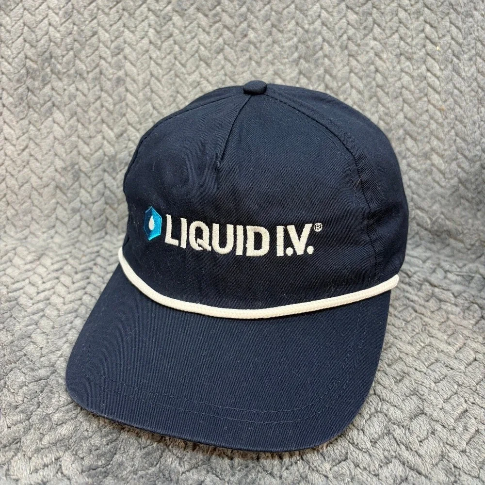 Port Authority Liquid I.V. Navy Blue Rope Snapback Hat 5-Panel Cap 0884